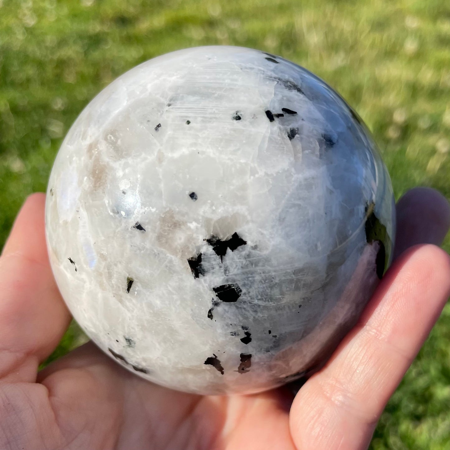 big juicy rainbow moonstone sphere