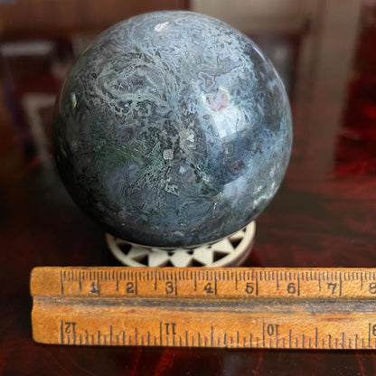 stunning moss agate sphere