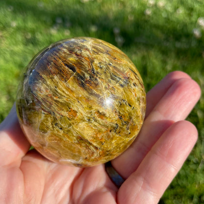 beautifully variegated green opal spheres