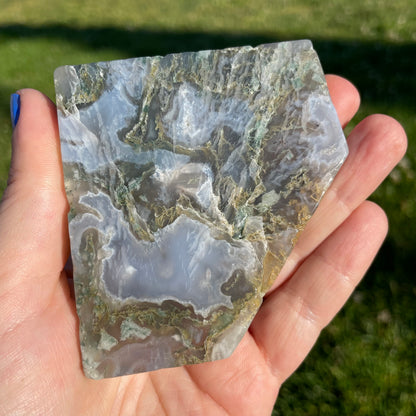 aquatic grassy moss agate slab