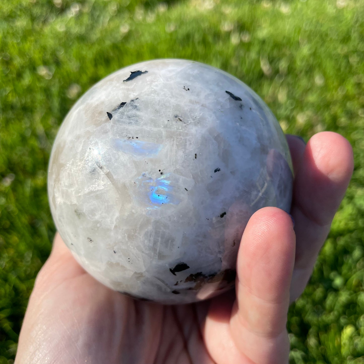 big juicy rainbow moonstone sphere