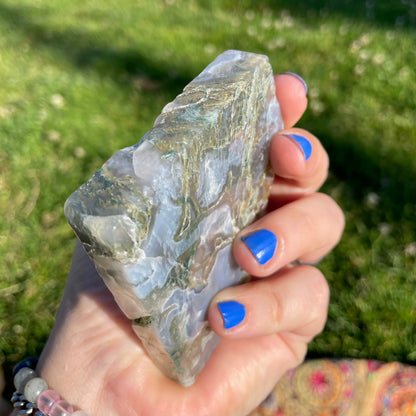 aquatic grassy moss agate slab