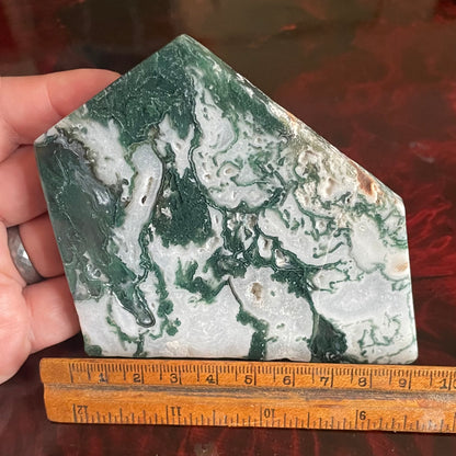 druzy icy moss agate slab