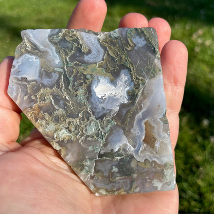 aquatic grassy moss agate slab