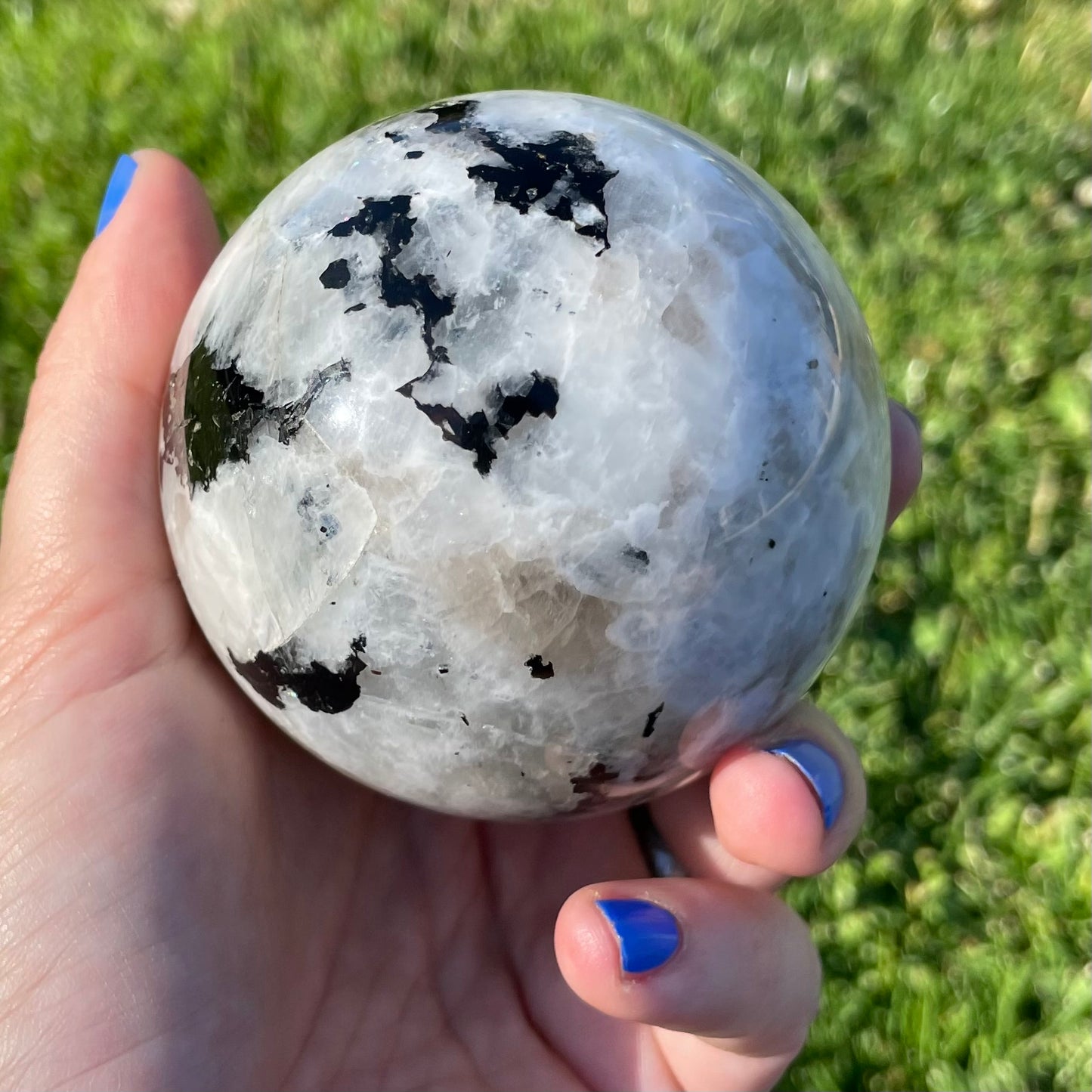 big juicy rainbow moonstone sphere