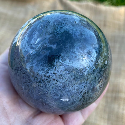 stunning moss agate sphere