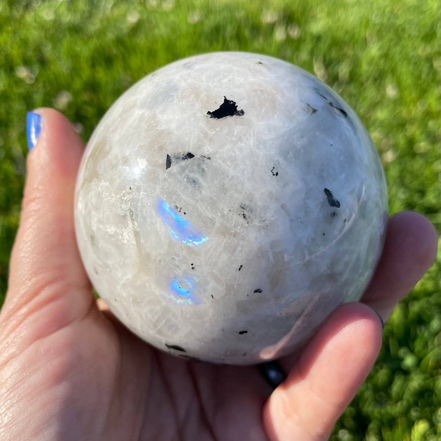 big juicy rainbow moonstone sphere