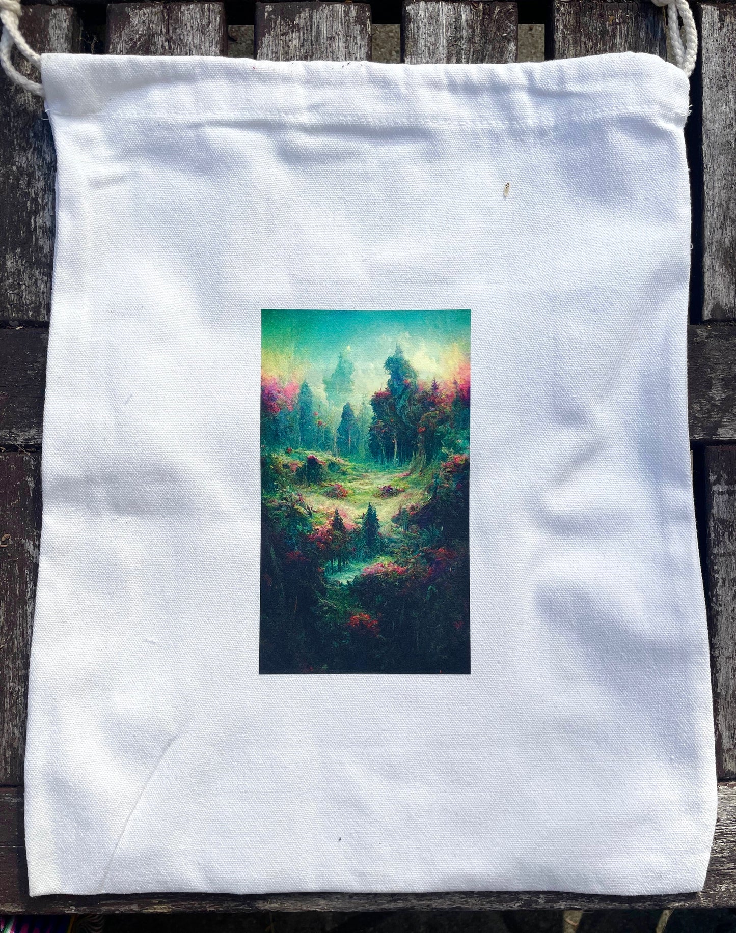 "Psychedelic Forest 2" - Canvas Bag Wearable Art Print