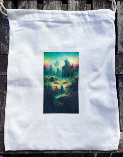 "Psychedelic Forest 2" - Canvas Bag Wearable Art Print