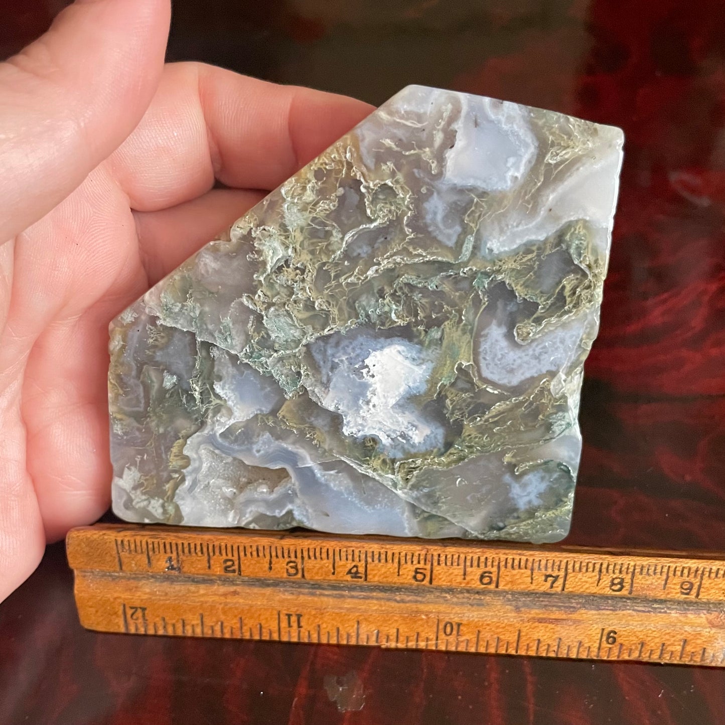 aquatic grassy moss agate slab