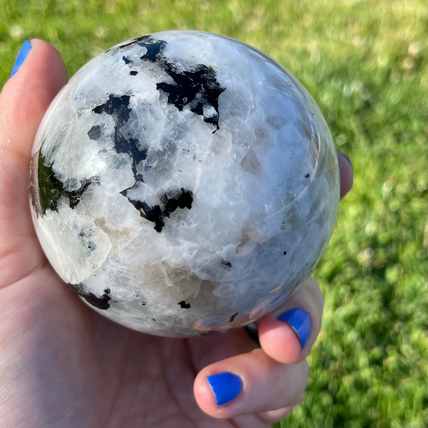 big juicy rainbow moonstone sphere